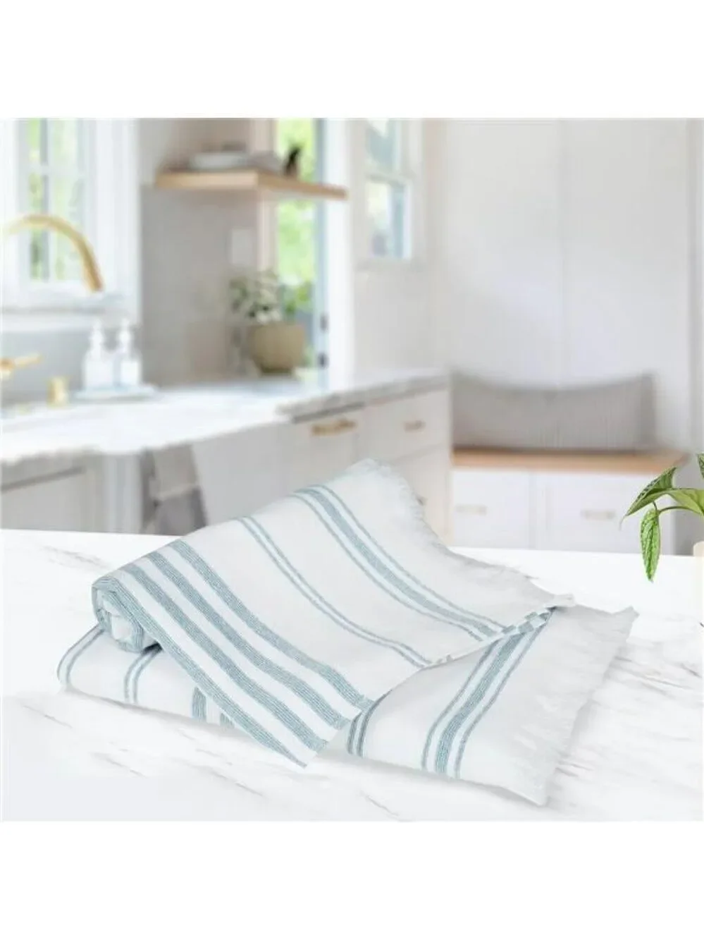 Mint Green Turkish Hand Towels Set of 2 Cotton Absorbent Soft Bathroom Towels
